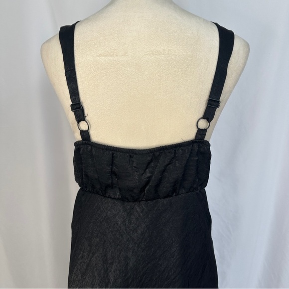 Wild‎ Fable Dress Womens XL Satin Ruched Cup Mini Dress Black Dark Romantic - Picture 8 of 16